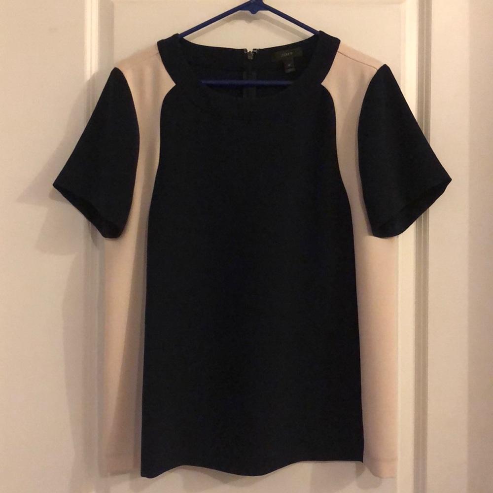 J.Crew colorblock crepe top. Size 10.